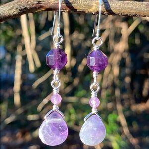 Elegant Purple Dangle Earrings